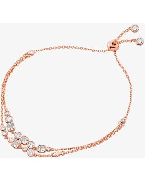 Michael Kors Mk Precious Metal-Plated Sterling Bezel Slider Bracelet - White
