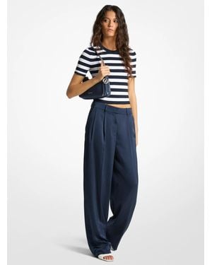Michael Kors Drapey Satin Wide Leg Pants - Blue