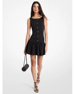 MICHAEL Michael Kors Mk Double-Knit Crepe Drop-Waist Dress - Black