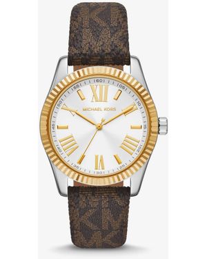 Michael Kors Orologio Lexington bicolore con logo - Bianco
