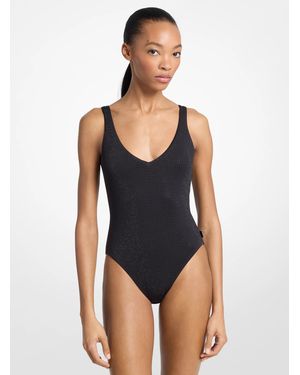 MICHAEL Michael Kors Mk Rhinestone-Embellished Swimsuit - Blue