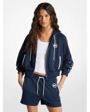MICHAEL Michael Kors Mk Piqué Contrast Zip-Up Track Jacket - Blue