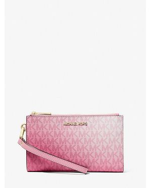 Michael Kors Jet Set Large Ombré Signature Logo Wristlet - Pink