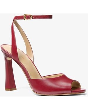 MICHAEL Michael Kors Michael Kors Rosie Leather Sandal - Red