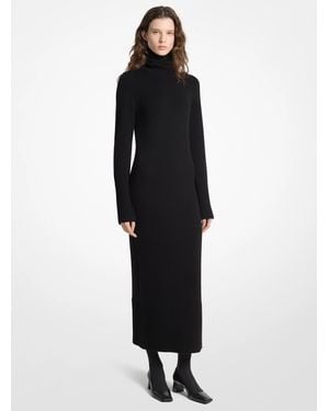 Michael Kors Michael Kors Wool Turtleneck Dress - Black