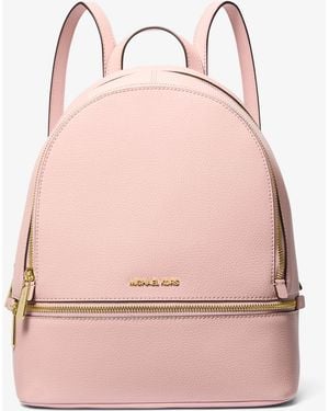 Michael Kors Rhea Medium Pebbled Leather Backpack - Pink