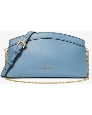 MICHAEL Michael Kors Mk Athena Small Leather Convertible Clutch - Blue