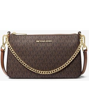 Michael Kors Outlet Mkset De Regalo Con Bolso Mediano Con Logotipo Y Tarjetero - Gris