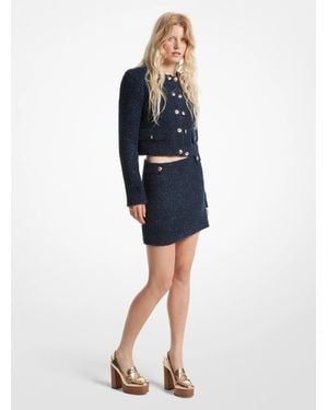 MICHAEL Michael Kors Metallic Tweed Mini Skirt - Blue