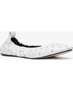 MICHAEL Michael Kors Michael Kors Amy Studded Leather Ballet Flat - White