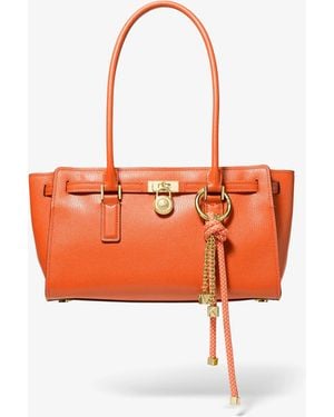 Michael Kors Mk Hamilton Moderne Small Leather Satchel - Orange