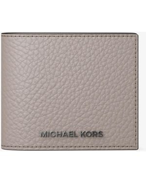 Michael Kors Michael Kors Hudson Pebbled Leather Billfold Wallet - Grey