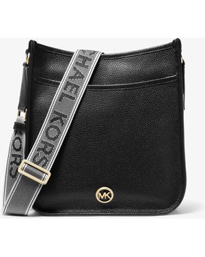MICHAEL Michael Kors Mk Luisa Large Pebbled Leather Messenger Bag - Black