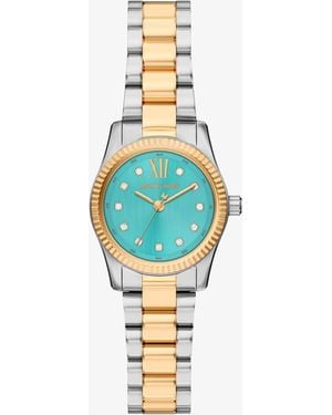 Michael Kors Petite Lexington Pavé Two-Tone Watch - Blue