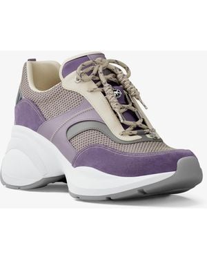Michael Kors Kaia Mixed-Media Sneaker - White