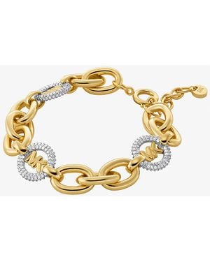 Michael Kors Mkpulsera De Cadena De Eslabones Con Logotipo E Incrustaciones - Metálico