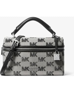 MICHAEL Michael Kors Mk Borsa A Tracolla Jana Convertibile Extra-Small Con Logo Jacquard - Nero