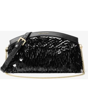 MICHAEL Michael Kors Mk Clutch Convertibile Athena Piccola Con Paillettes Metallizzate - Nero