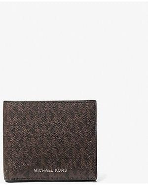 Michael Kors Hudson Signature Logo Billfold Wallet - Grey