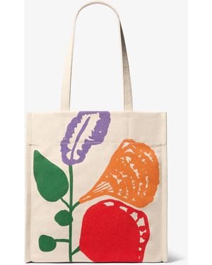 Michael Kors Michael Kors Watch Hunger Stop Large Printed Cotton Canvas Tote Bag - White