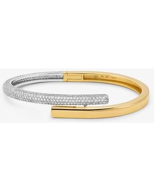 Michael Kors Mkpulsera Rígida De Plata De Ley Con Chapado En Metales Preciosos E Incrustaciones - Blanco