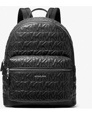 Michael Kors Hudson Medium Logo Embossed Dome Backpack - Black