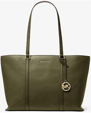 MICHAEL Michael Kors Mk Temple Large Pebbled Leather Tote Bag - Green