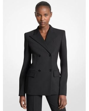 Michael Kors Michael Kors Stretch Wool Crepe Blazer - Black