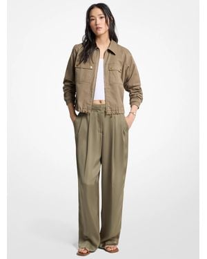 Michael Kors Drapey Satin Wide Leg Pants - Natural