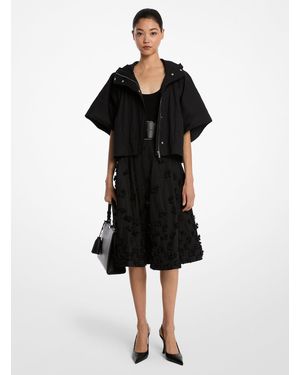 Michael Kors Mk Crushed Cotton Gabardine Cropped Anorak - Black