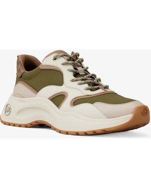 Michael Kors Levie Mixed-Media Sneaker - White
