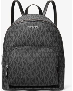 Michael Kors Outlet Mk Connie Medium Signature Logo Backpack - Black