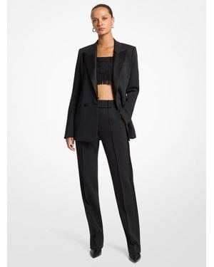 MICHAEL Michael Kors Mk Stretch Crepe Tuxedo Trousers - Black