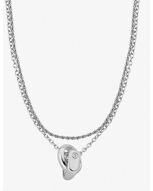Michael Kors Double Layered Intertwined Necklace - Metallic