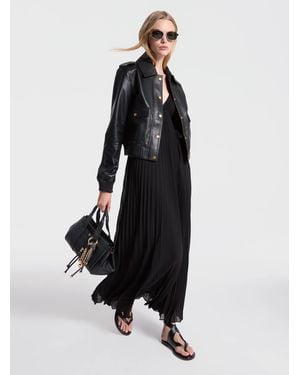 MICHAEL Michael Kors Mk Leather Blouson Jacket - Black