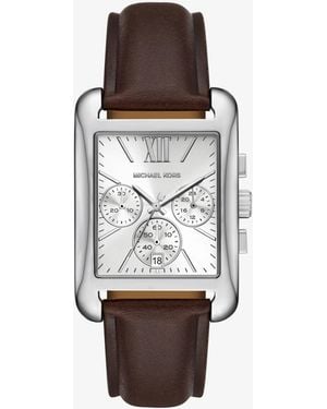 Michael Kors Monroe-Tone And Leather Watch - White