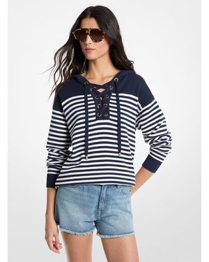 MICHAEL Michael Kors Mksudadera De Lana A Rayas Con Capucha Y Cordones - Azul