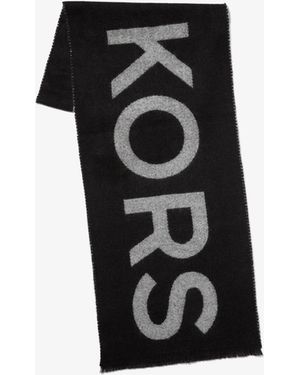 Michael Kors Oversized Logo Knit Scarf - Black