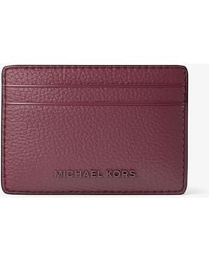 MICHAEL Michael Kors Mk Jet Set Pebbled Leather Card Case - Purple