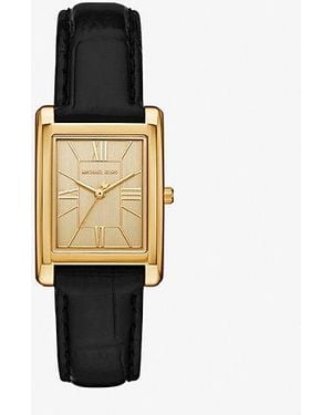 Michael Kors Essex-Tone And Crocodile Embossed Leather Watch - White