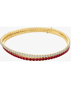 Michael Kors Mk Cubic Zirconia Double Wrap Stretch Tennis Bracelet - White