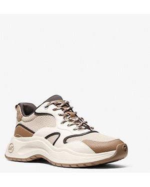 Michael Kors Levie Mixed-Media Sneaker - White