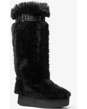 MICHAEL Michael Kors Michael Kors Starling Faux Fur Puffer Boot - Black