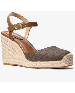 MICHAEL Michael Kors Mk Kenzie Signature Logo Espadrille Wedge - Natural