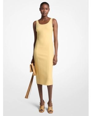 Michael Kors Michael Kors Double Faced Stretch Wool Sheath Dress - Natural