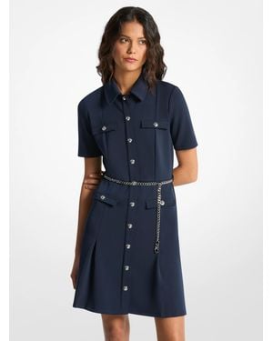 MICHAEL Michael Kors Mk Scuba Belted Dress - Blue