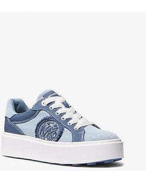 Michael Kors Romey Denim Platform Sneaker - White