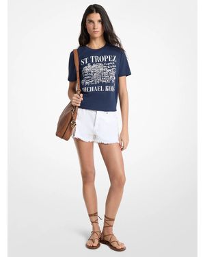 MICHAEL Michael Kors Mk St. Tropez Cotton T-Shirt - Blue