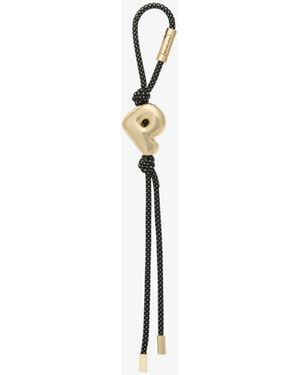 MICHAEL Michael Kors Mk Initial-Tone And Speckled Cord Bag Charm - White