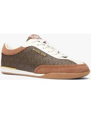 MICHAEL Michael Kors Mk Nolan Signature Logo Trainers - Brown